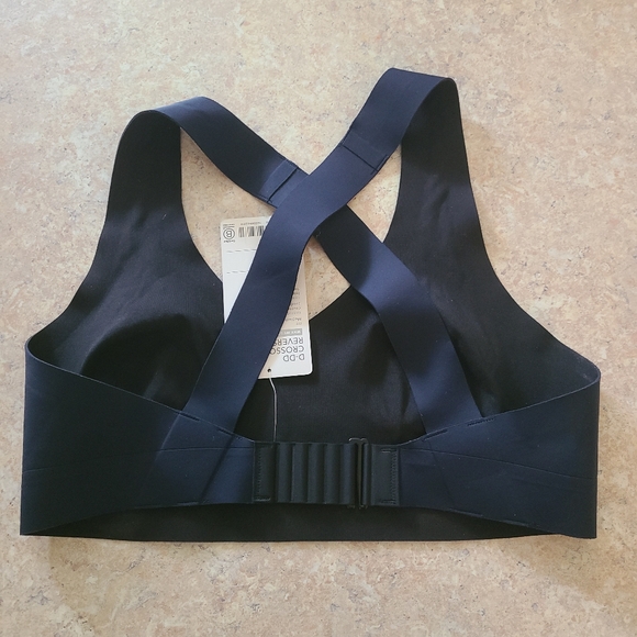 NWT Athleta Black/Navy D-DD Crossover Reversible Medium Support Bra in Small - Picture 4 of 6